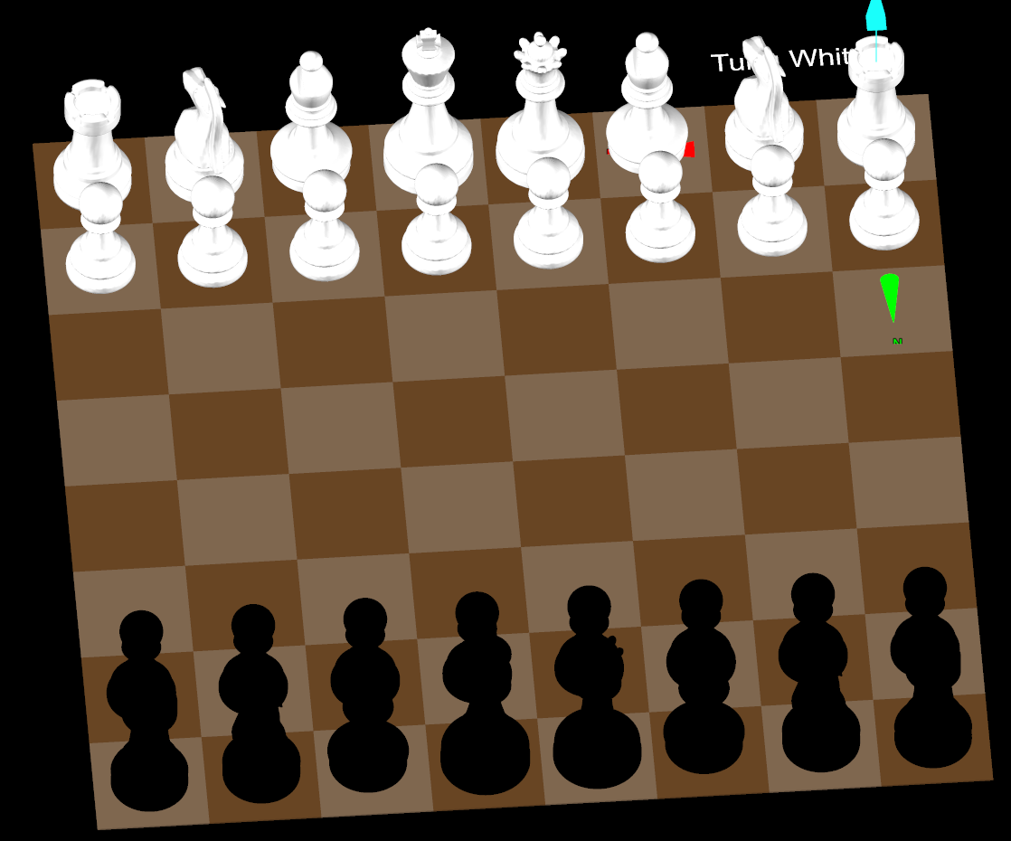 Board with correctly sized pieces Correct scale for pieces