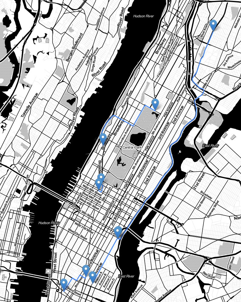 Multiple trip of taxis in NYC on 2022-11-05 with Toner tiles