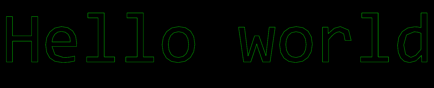 The words "Hello world" shaped by HarfBuzz