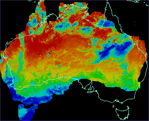 Solar data shown  right way up but east and west swapped within the coastline of Australia