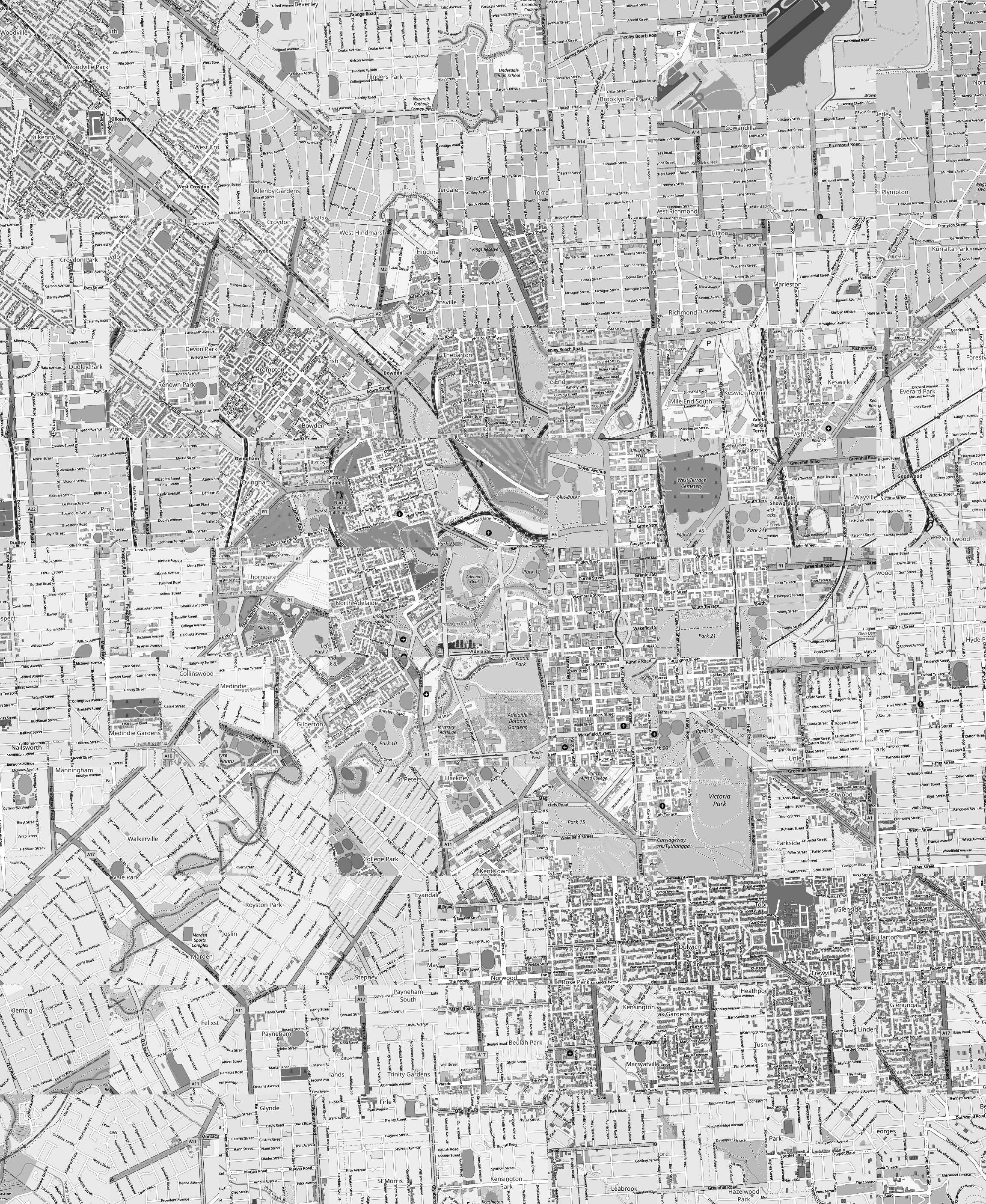 City of Adelaide with tile ordering problem. City of Adelaide with tile ordering problem